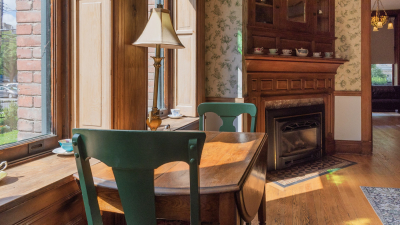 The Dining Room Fireplace at the Miller Inn Ithaca