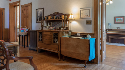 The lobby at the Miller Inn Ithaca